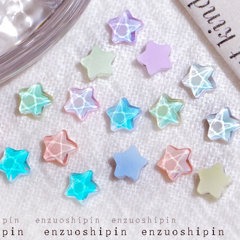 

40PCS 4MM Mini Nail Art Stars Charms Water Ripple Crystal Rhinestones Nails Decoration Jewelry Accessory Parts Manicure Supplies