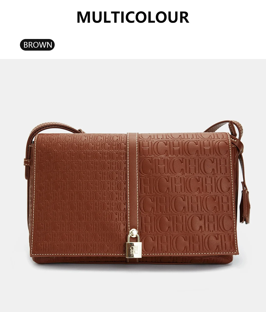 CH Damen Vintage Schultertasche, bedruckte Umhängetasche, modische Handtasche aus PU-Leder, lässige Umhängetasche für Damen, kleine Umhängetasche mit Klappe. – Detail 4