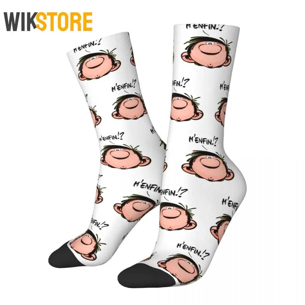 Funny Hip-hop Gaston Lagaffe Gomer Goof Soccer Socks Fashion Long Socks for Unisex Sweat Absorbing Breathable Crazy Sock