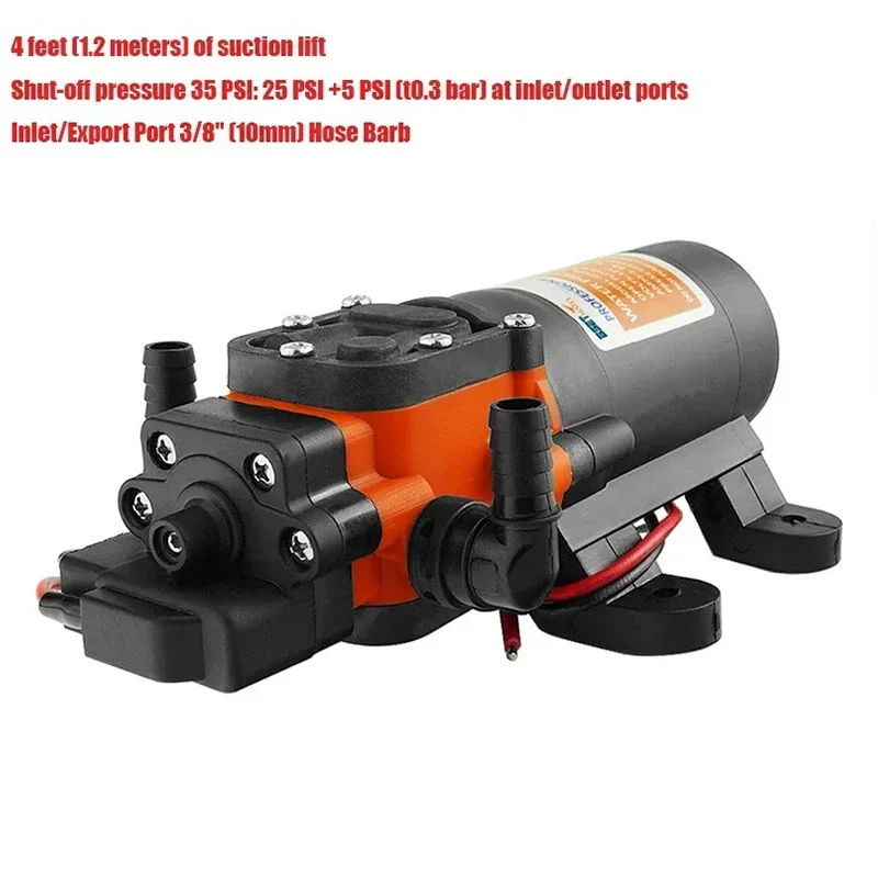 35PSI 12V Marine Diaphragm Pump - Self-Priming Water Transfer for Boats, Showers & Toilets (RV & Caravan Compatible)