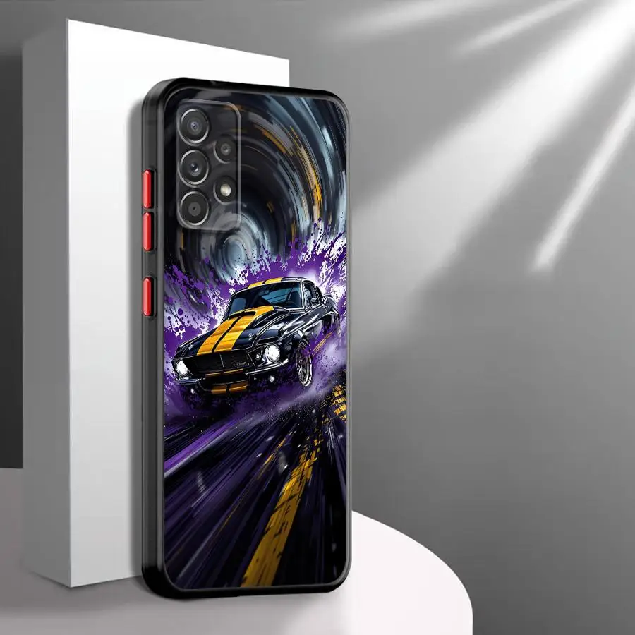حافظة لهاتف سامسونج جالاكسي A22 A36 A31 A72 A52 A71 A56 A32 A73 A21 A25 A26 A23 غطاء ناعم سيارة رياضية وسيم