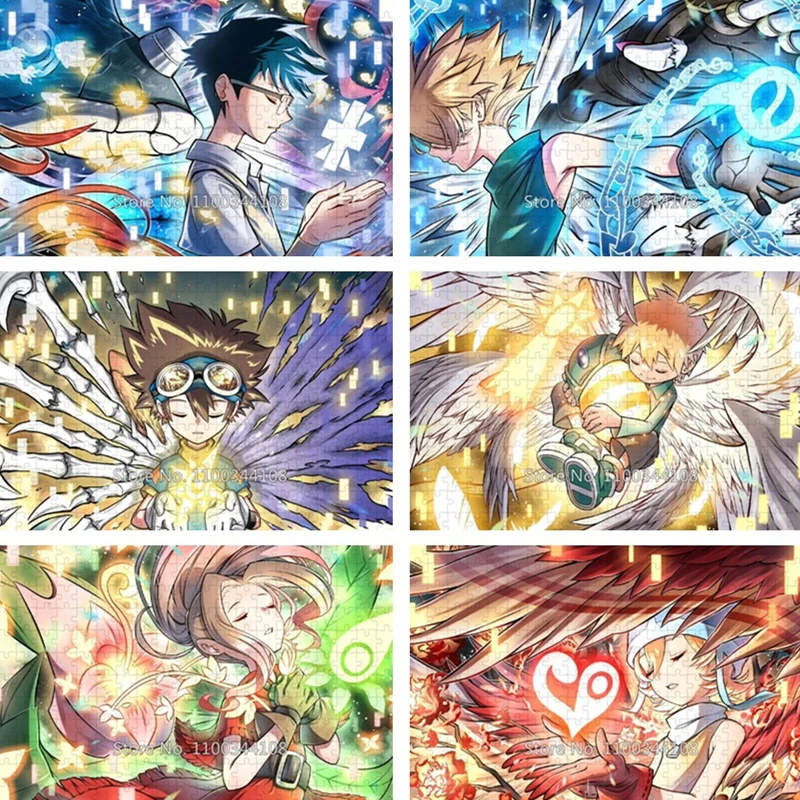 

300/500/1000 шт. Digimon Adventure Пазлы Детские игрушки ручной работы Японского аниме Цифровой монстр Пазл Домашний декор