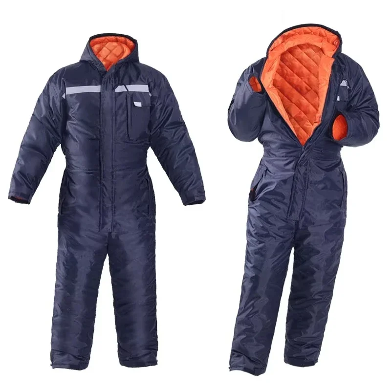 Men's winter reflective windproof safety overalls polyester thickened overall suit waterproof hot mining outdoor overalls