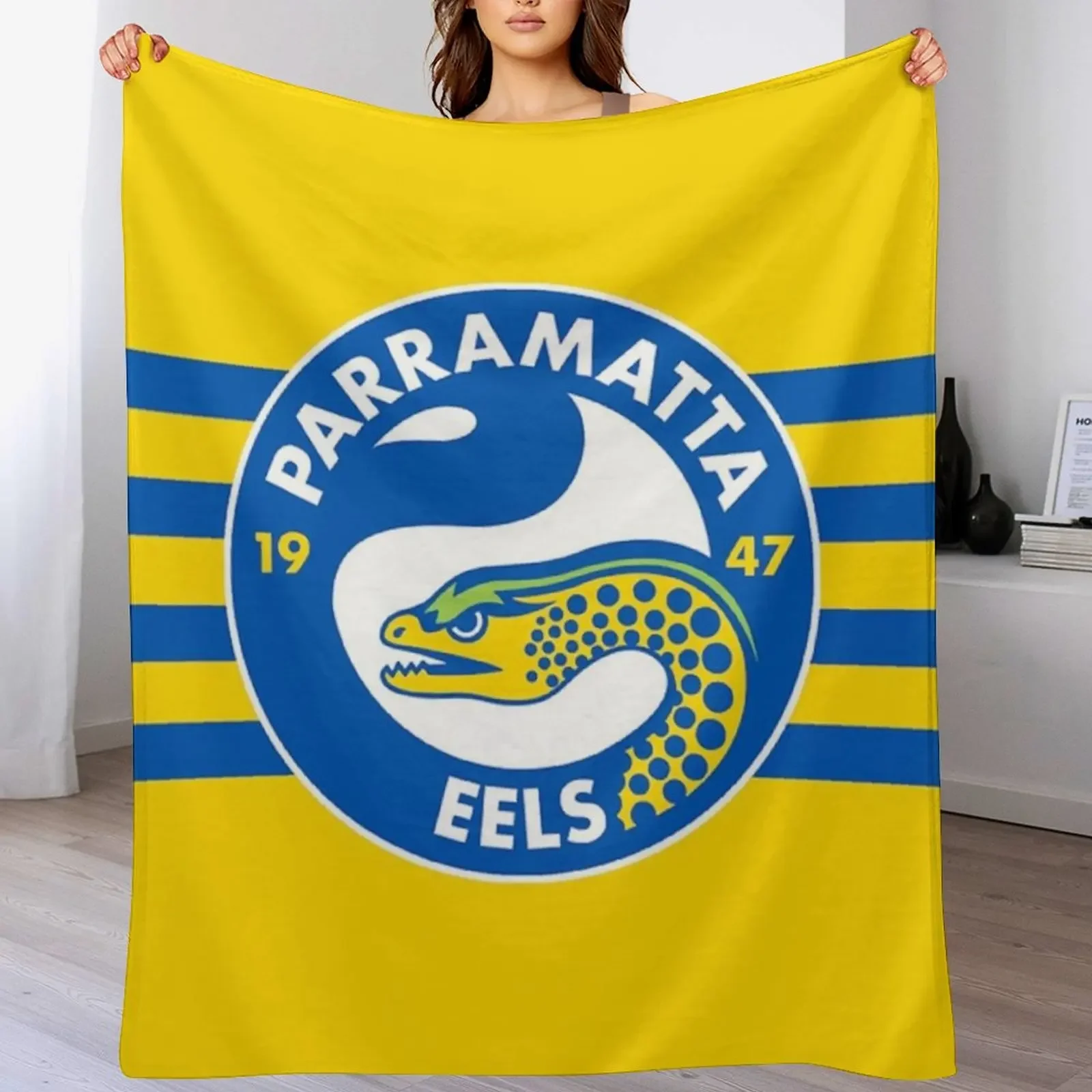 Parramatta Eels Throw Blanket Custom Multi-Purpose Cute Plaid Blankets