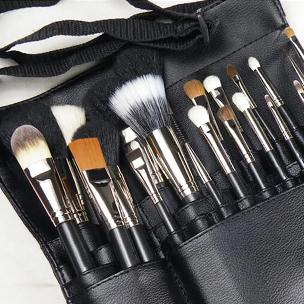 22 Pockets Professional Cosmetic Makeup Brush Holder 2 Arrays Apron Bag With Artist Belt Strap for Women