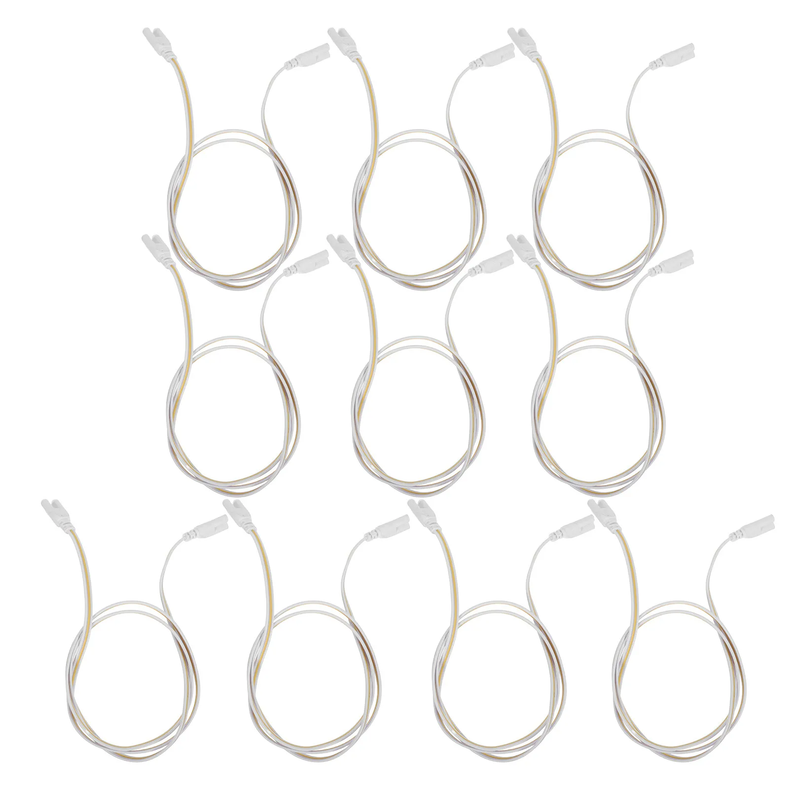

10Pcs T5 T8 LED Tube Connector Wire Double End Extension Cable 3.3ft 3-Pin Lamp Cable Linkable Power Cord for Home Garage