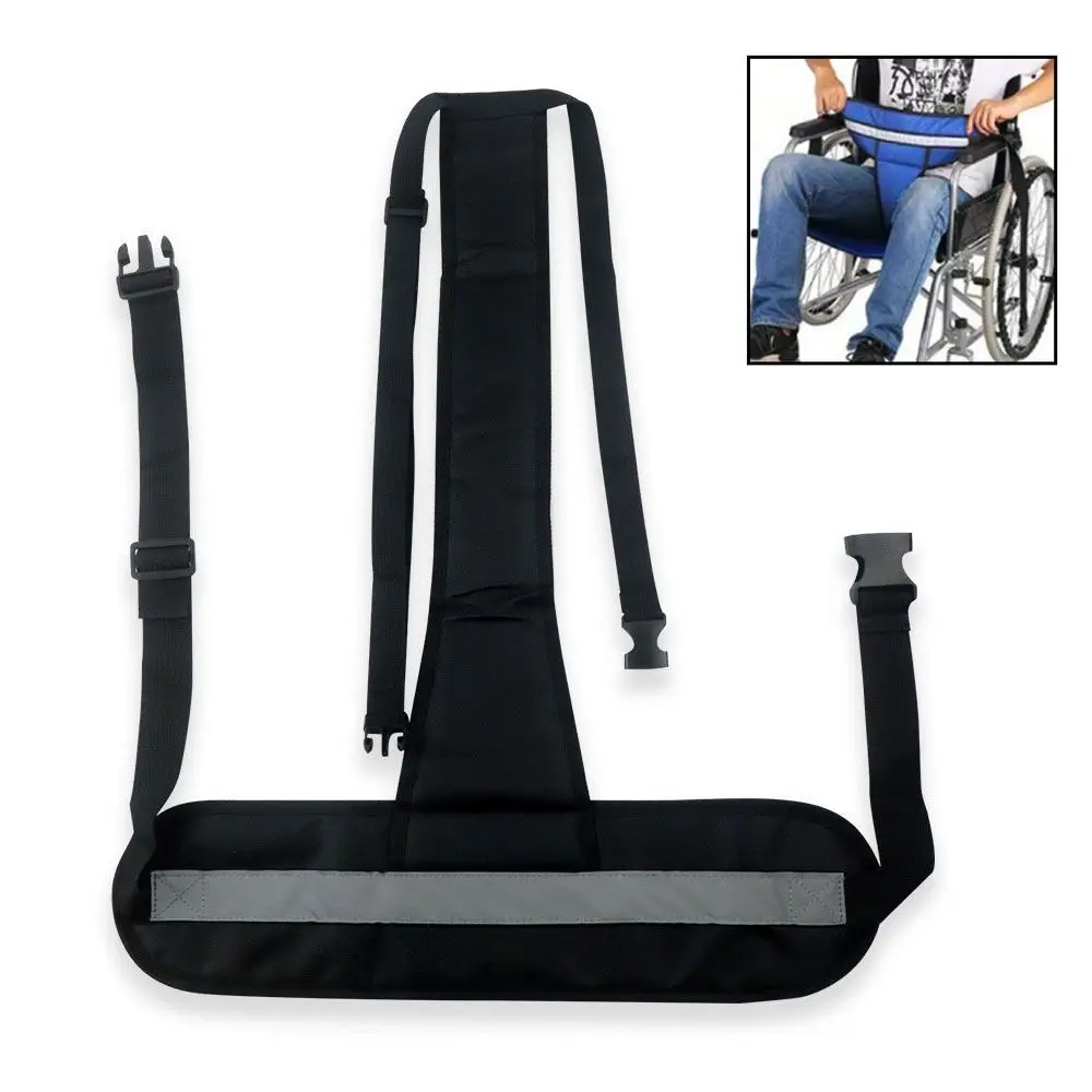 Adjustable Wheelchair Safety Belt Prevent Tilting or Falling Fixing Wheelchair Harness Strap Breathable with Front Cushion