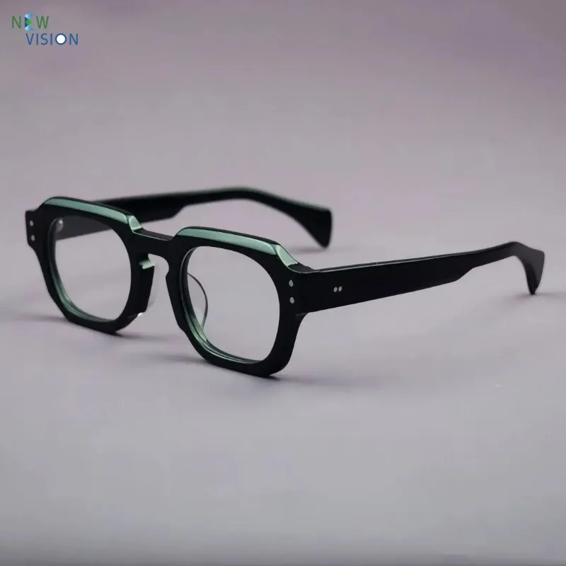 

Retro Square Black Glasses Thick Acetate Men Eyeglass Frame Fashion Handmade Women Optical Myopia Reading Prescription Eyewear
