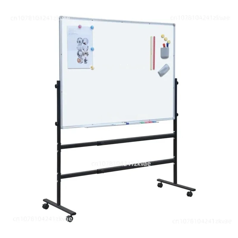 Wheeled Rolling Whiteboard, Double-sided Magnetic Dry Eraser Board with Bracket, Mobile Whiteboard for Office, School