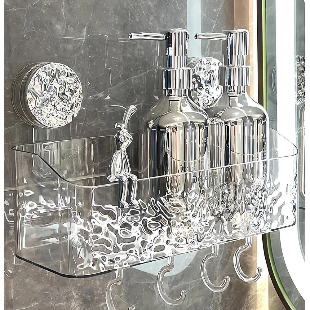 

Душевая чашка на присоске, настенный органайзер, съемная полка для ванной комнаты, обновленная полка для хранения большей сверления без сверления, ванная комната