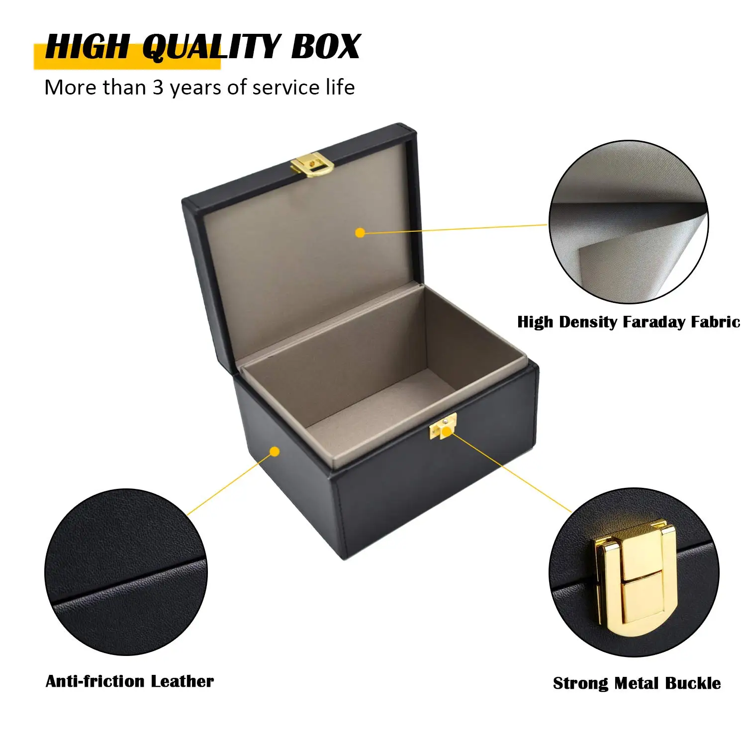 Faraday Box for Car Keys Car Key Signal Blocking Box Keyless Entry Car Key Safe Protector Anti-Theft Shielding Cage