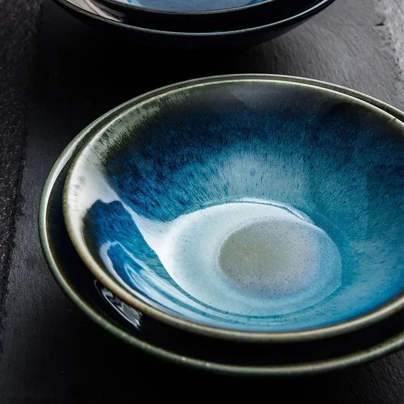 LingAo Creative Japanese Ceramic Kiln Glazed Bowl, Soup Bowl
