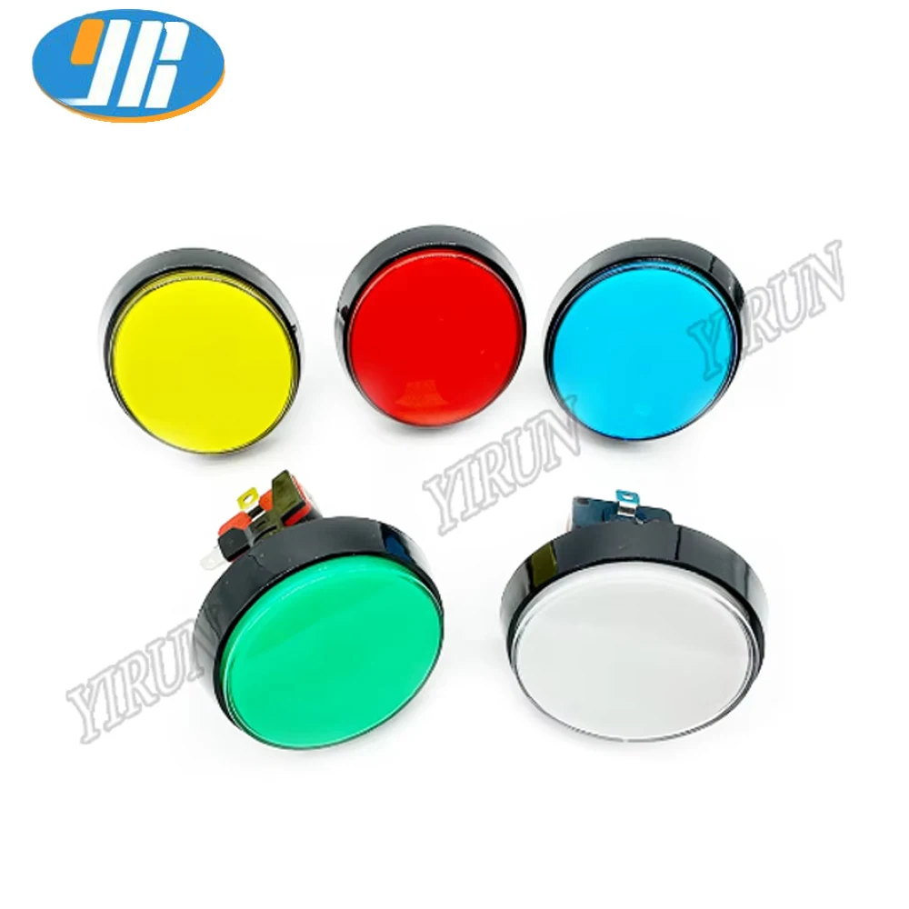 Large Circular 60mm Light Mounted Button Flat Beveled Edge Button Accessories Switch Automatic Reset Button