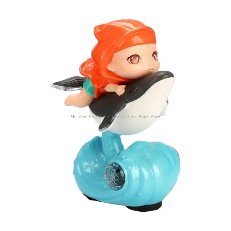 Dziecięca kreskówka wieloryb w kształcie lalki wczesna edukacja muzyczna brzmiąca zabawka do chodzenia