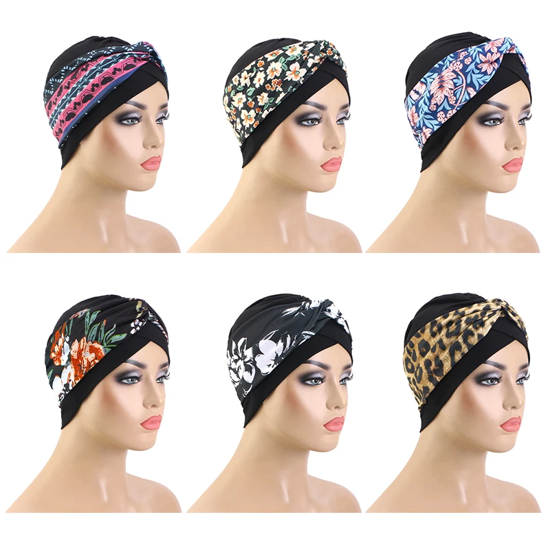 Bedruckter Kreuz-moslimischer Turban-Schal und indischer Hut, ethnisches Kopftuch, islamische innere Hijab-Kopfbedeckung für Frauen, arabischer Wickelkopftuch – Detail 2