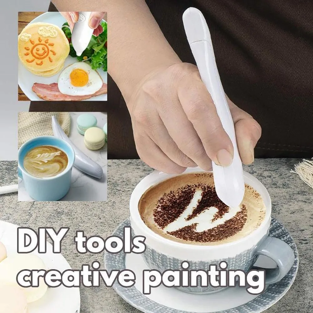 Electric Coffee Art Spice Pen for Latte and Food DIY Various Special Creative Pattern Coffee Cake Decoration Pen Barista