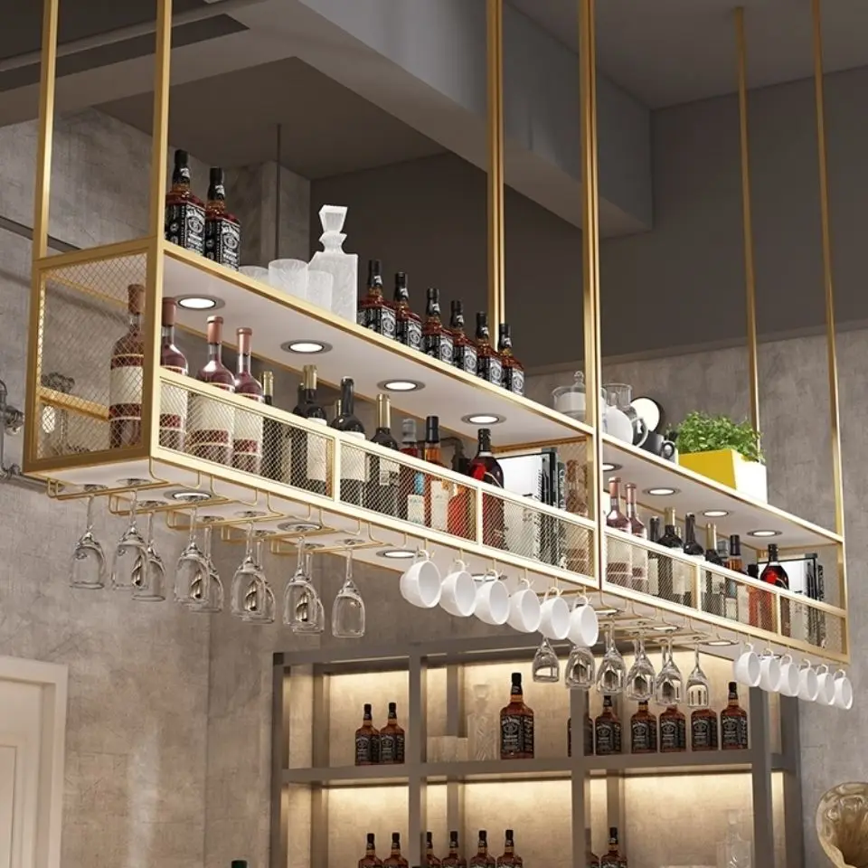 

Nordic Wrought iron hanger hanging wine rack household wall cabinet upside down goblet rack bar furniture for home estantes de