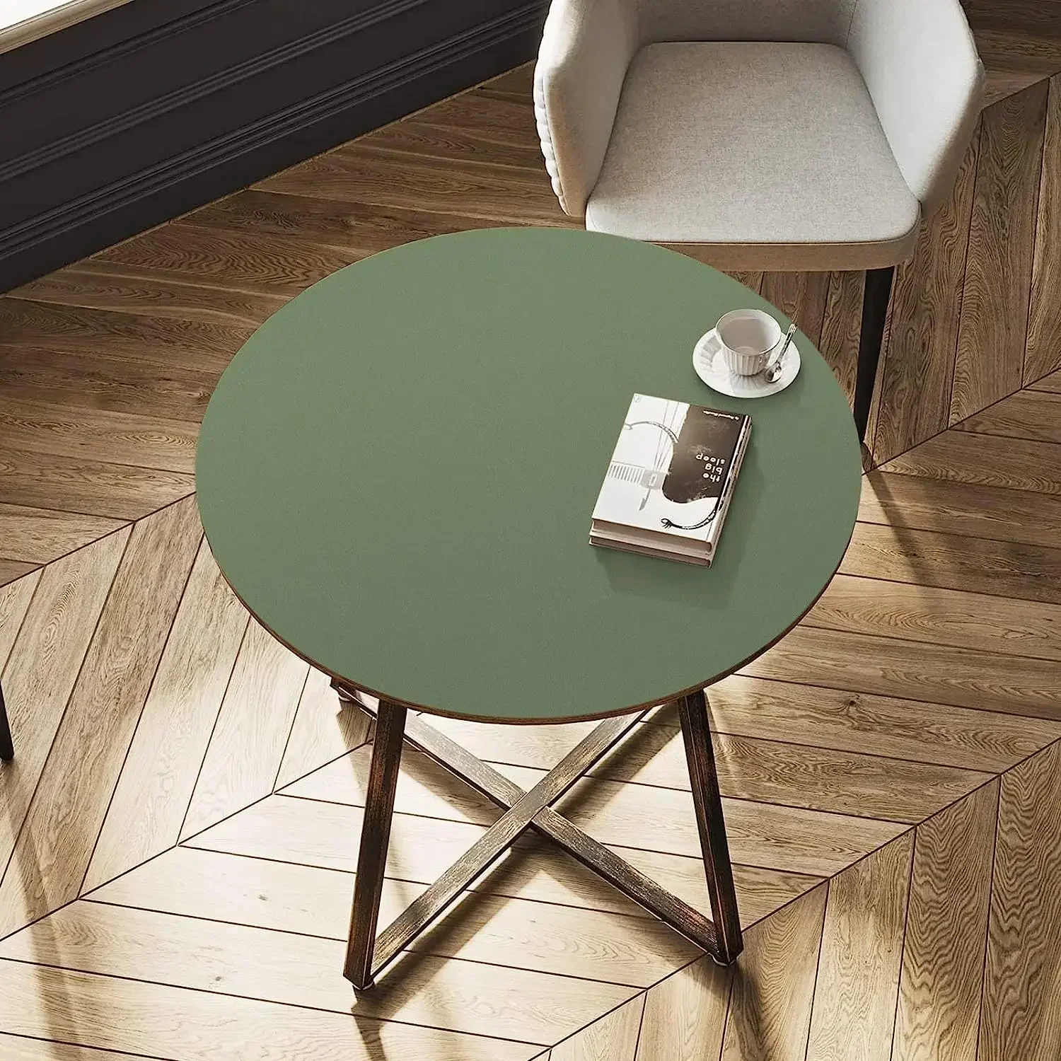 Green Wallpaper Self Adhesive and Removable Vinyl 3D Film Stick Paper To Apply Wall Home Decorative Liner Table and Door Reform