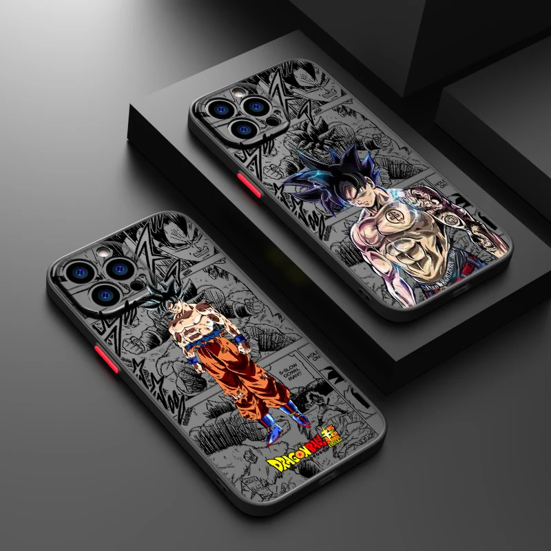 Dragons-Balls Son-Gokus For Apple iPhone 15 14 13 12 mini 11 XS XR X 8 7 Pro Max Plus TPU Frosted Translucent Phone Case