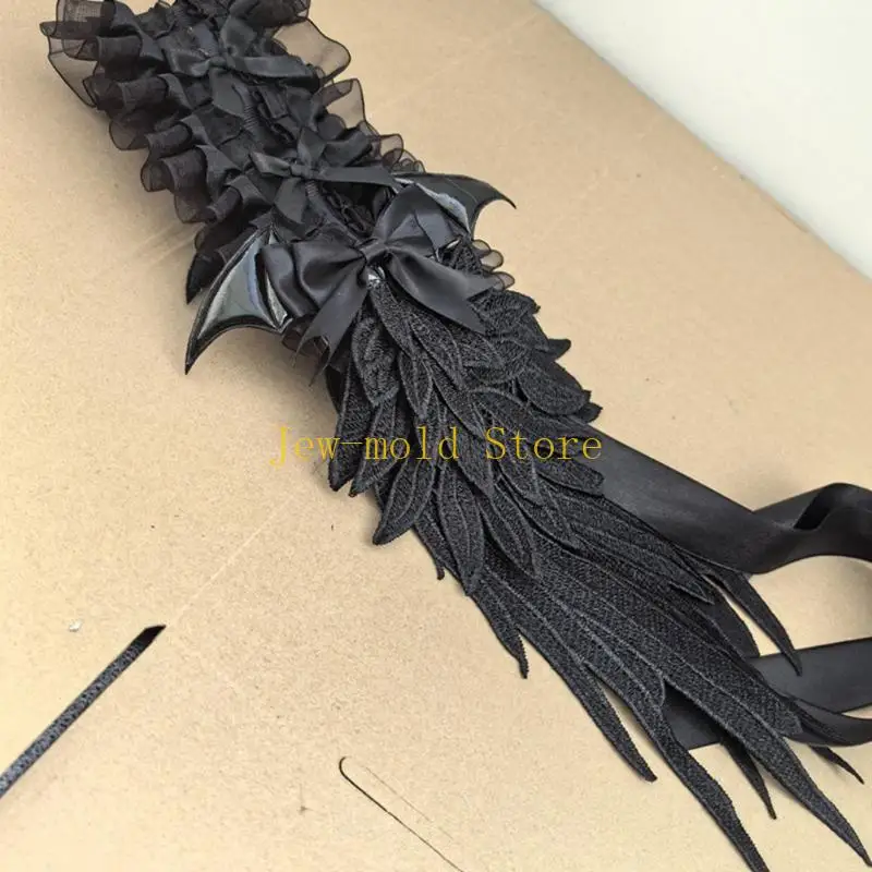 C71B القوطية الشرير المستوحى من الدانتيل القوس Bowknot تزين الشعر لحدث تأثيري