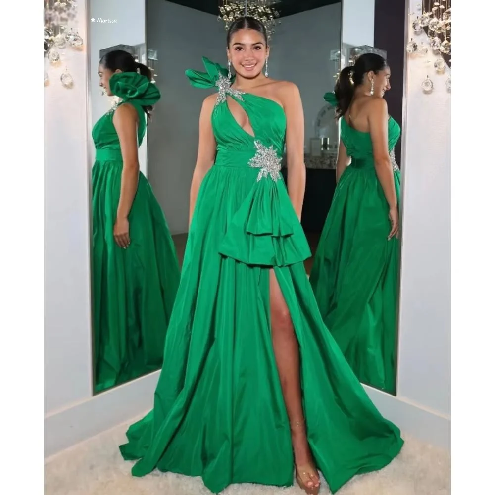 Marissa Line A Elegant Prom Dresses Luxury Women's Elegant Party Dress Custom Made Evening Gown Single-shoulder Sleeve Printing