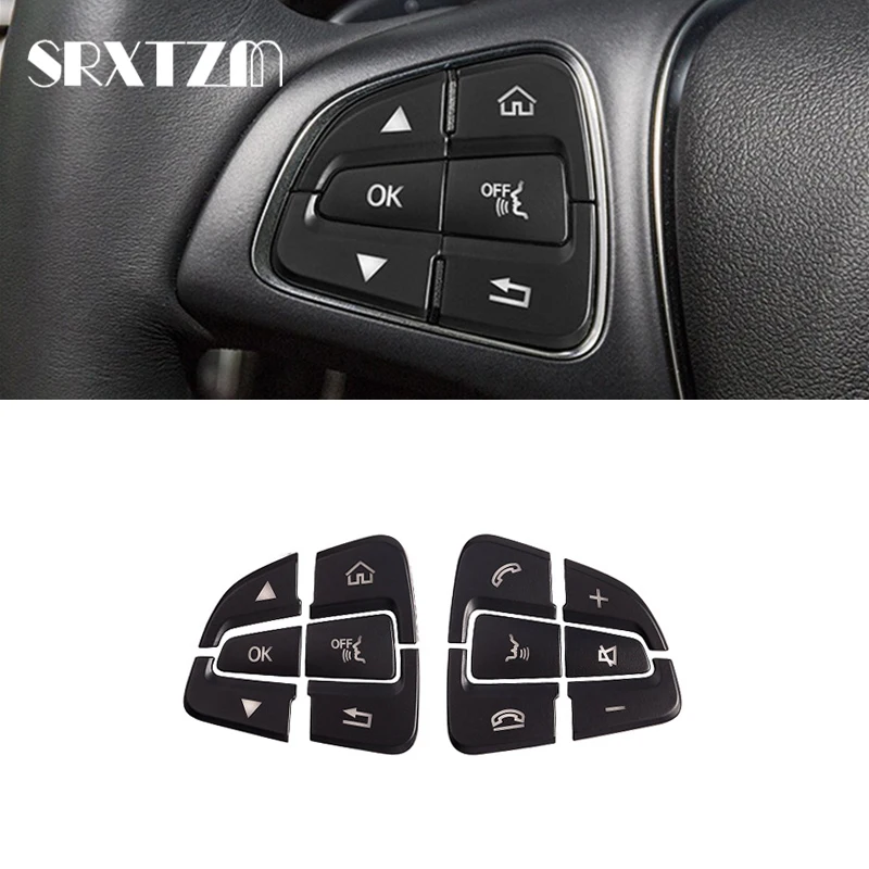 Car Steering Wheel Button Cover Trim Sticker For Mercedes Benz GLC C Class W205