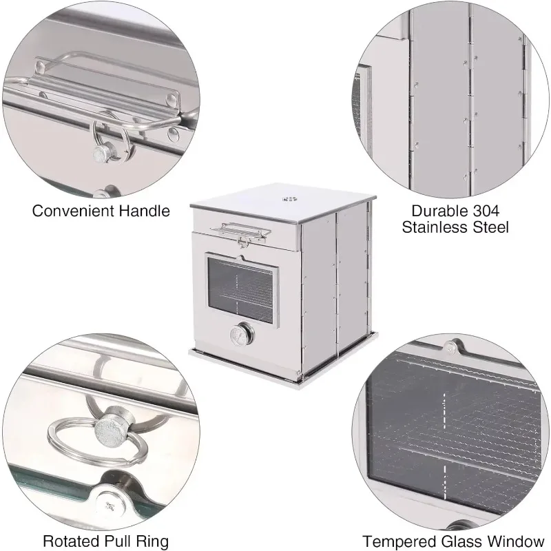 Stainless Steel Foldable Camping Oven, Propane Stove, Baking BBQ, Outdoor Cooking