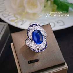 Luxury Vortex Design Sri Lanka Blue Spinel Rings For Women Wedding Engagement Ring Jewelry Valentine's Day Birthday Gifts