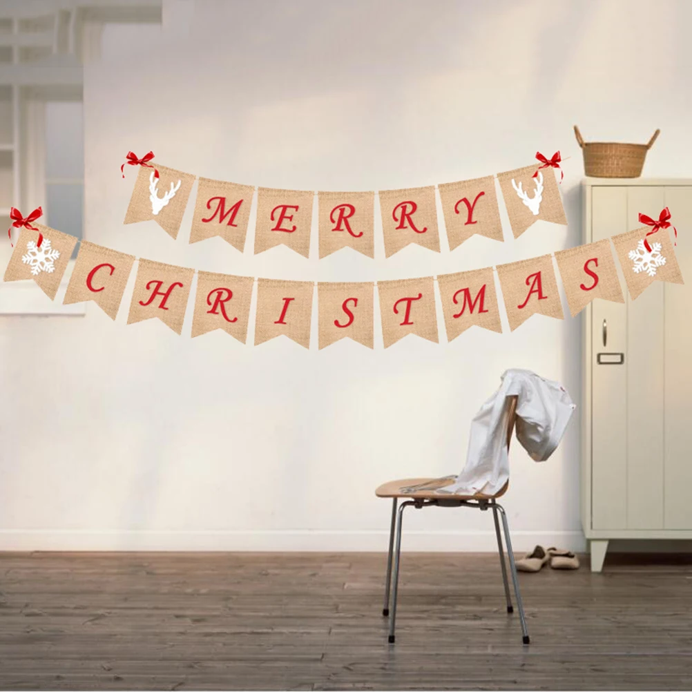 

christmas banner christmas decoration banner christmas hanging banner christmas party banner christmas burlap banner