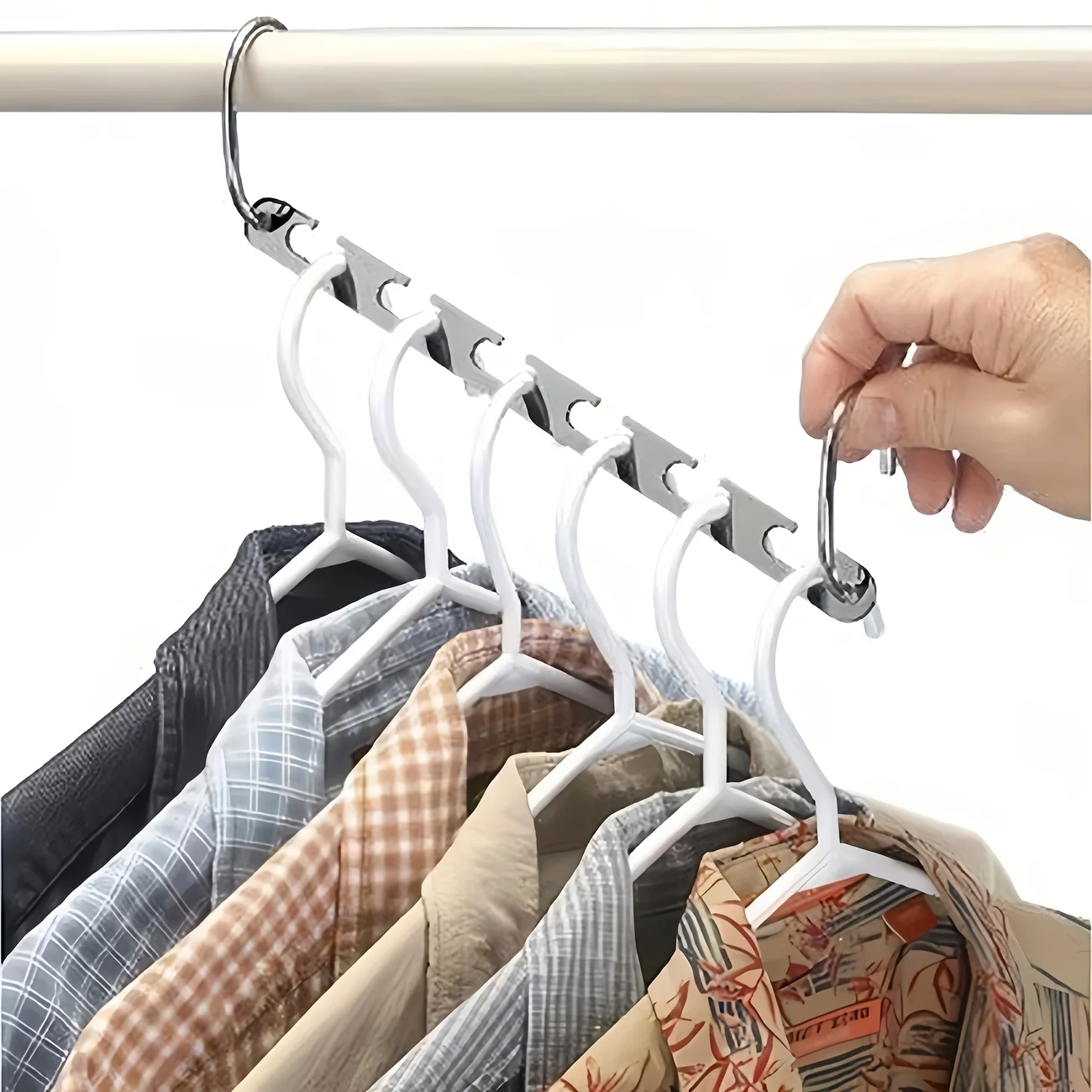 1/3 U-Shaped Metal Storage Hangers Save Space,Multi-Functional Clothes Hanging Artifact,Essential for Home Wardrobe Organization