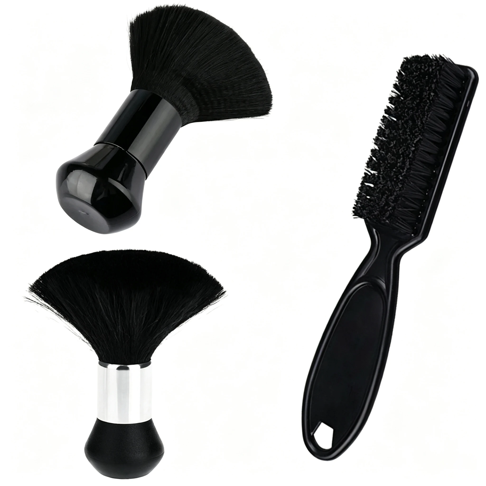 Hairdressing Soft Brush Black Hairdressing Sweeping Neck Hair Cleaning Duster Hair Cutting Ring Beard Brush Styling Comb Set