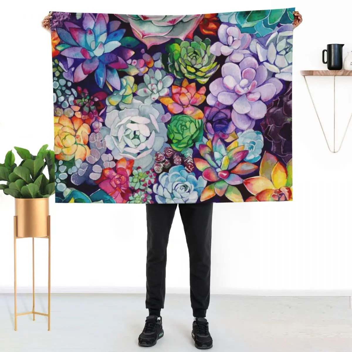 

Succulent Garden Throw Blanket Thin Soft Blanket for Summer Night Sleeping