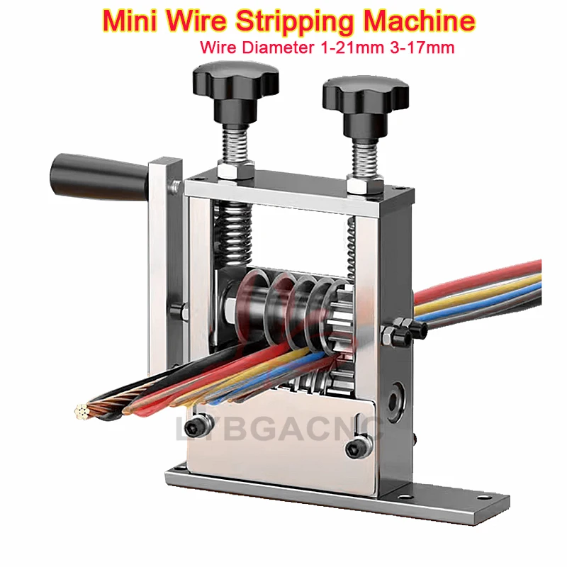 Mini Drill Powered Hand Crank Wire Stripping Machine with Blade 1-21mm 3-17mm Cable Stripper for Removing Plastic Rubber