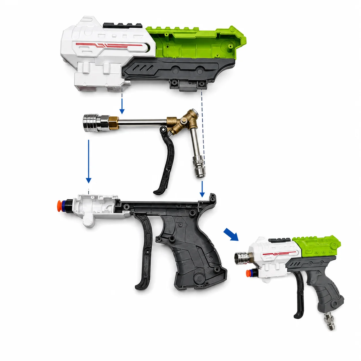 DIY High Pressure Power Washer Gun 3/8 quick plug 1/4 Quick Fit Compatible Water Sprayer for Car view 5