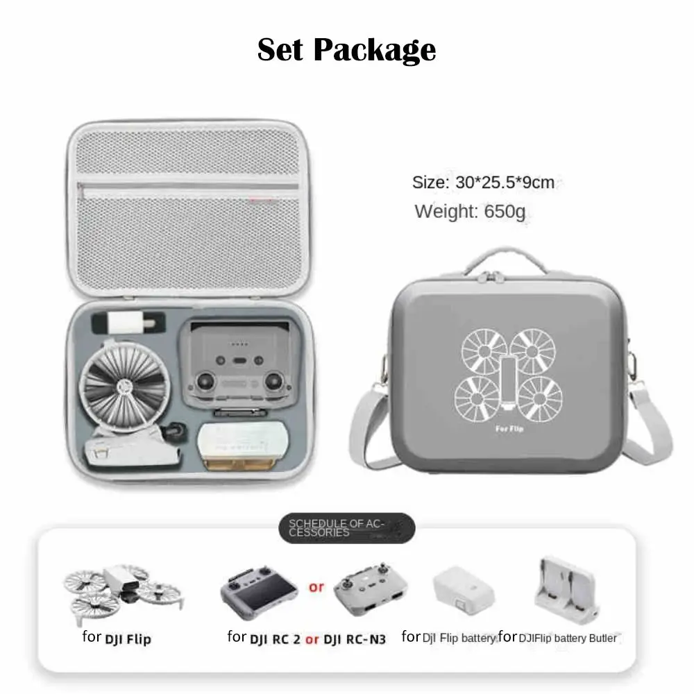 Borsa portaoggetti portatile per drone con tracolla Borsa a tracolla in PU Scatola di protezione per drone antiurto resistente all'abrasione per DJI Flip