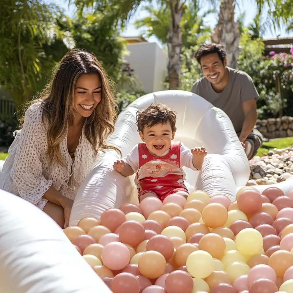 Bolas de piscina de bolas, color rosa y amarillo, 100 Uds., bolas de plástico para bebés, niñas, niños pequeños, tienda de juegos, piscina, parque infantil, decoración de fiesta