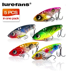 Lurefans 5 pcs/pack Full Swimming Layer VIB Rattlesnake Sinking Lure 35/40/45mm Artificial Catfish Bait Tackle Fishing Bait