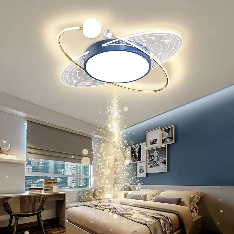 Imagem -03 - Lâmpada Moderna do Teto do Diodo Emissor de Luz para o Quarto Planet Ball Chandelier Decoração Interior Lâmpada Quarto Infantil Kids Study Luxo