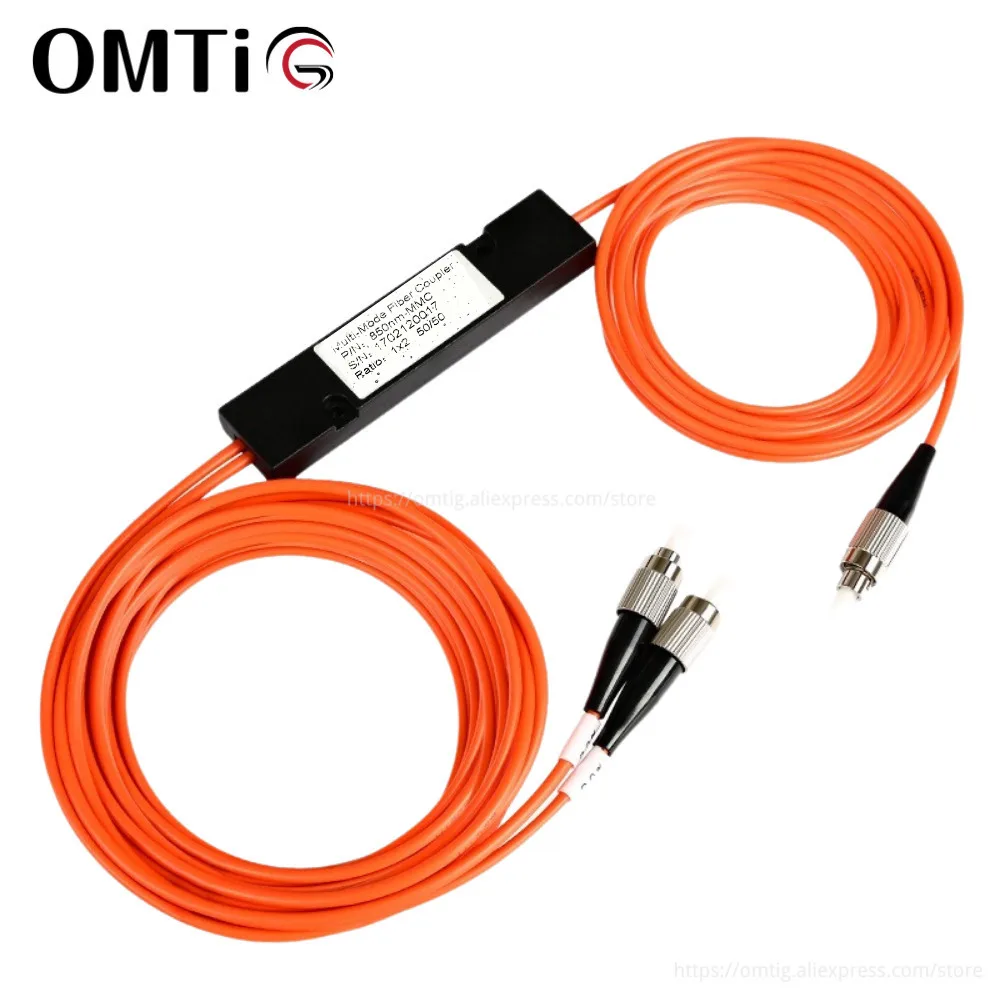 OMTiG Multi-ModeTelecom Grade Splitter 1*2 850nm-MMC 3.0mm Fiber Optic Splitters With A 1:2 Tapered FC Splitting Ratio Coupler