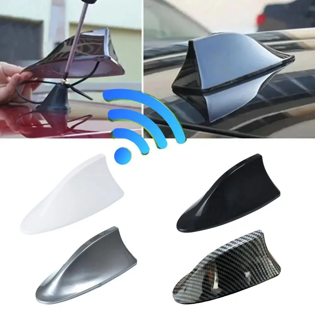 Car Shark Fin Antenna Roof Mount FM AM Radio Signal Aerodynamic Antenna Universal Auto Exterior Decor Waterproof Accessories