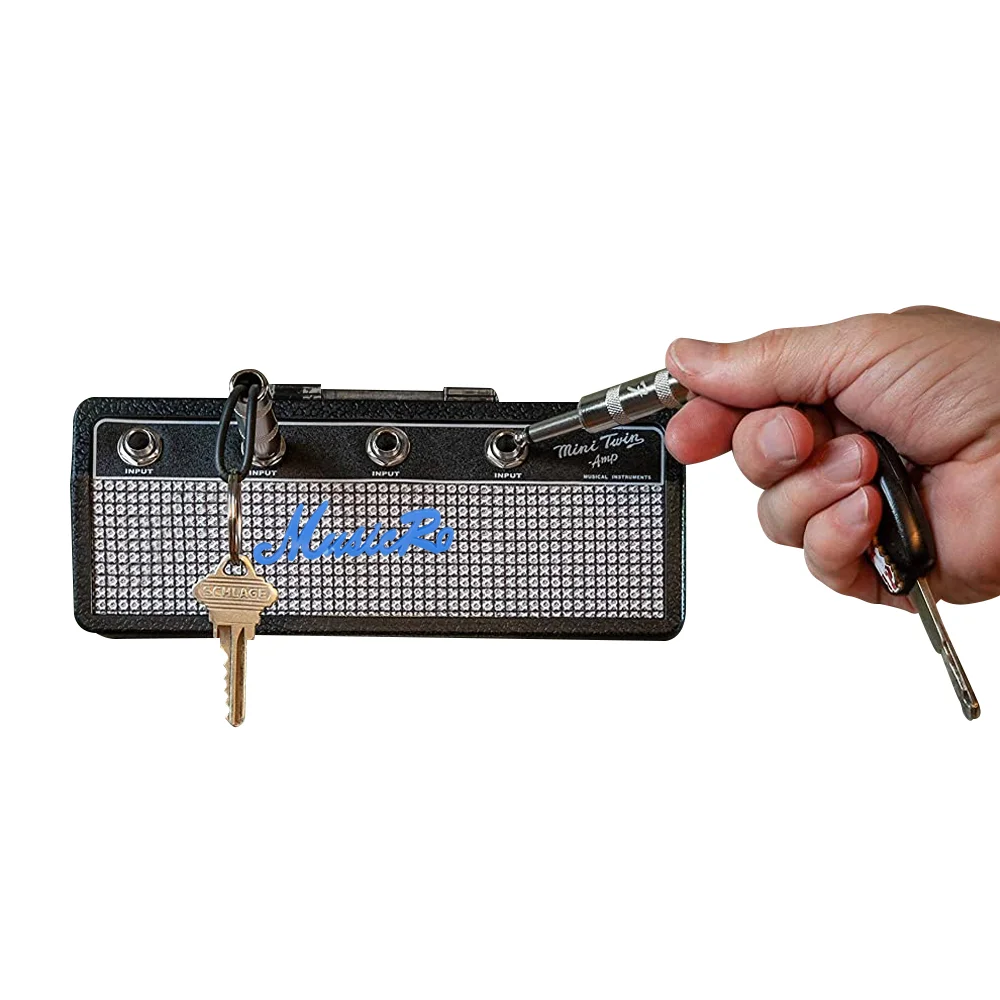 MusicRo Key Holder Blues Music Storage Guitar Wall Keychain Vintage Amplifier Home Decoration Gift Llaveros