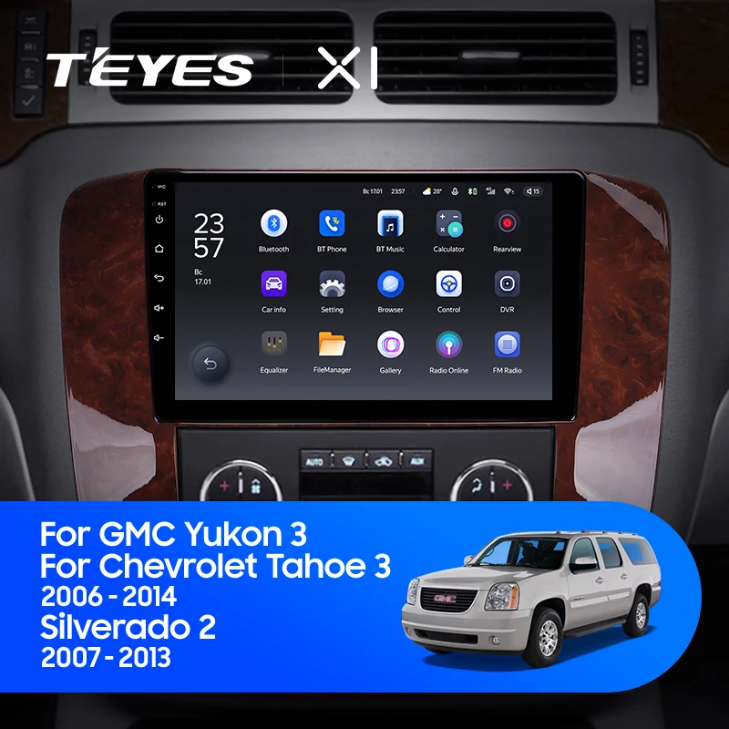 TEYES X1 For GMC Yukon 3 GMT 900 2006 - 2014 For Chevrolet Tahoe 3 GMT900 2006 - 2014 For Chevrolet Silverado 2 GMT901 2007 - 2013 Car Radio Multimedia Video Player Navigation GPS Android 10 No 2din 2 din dvd