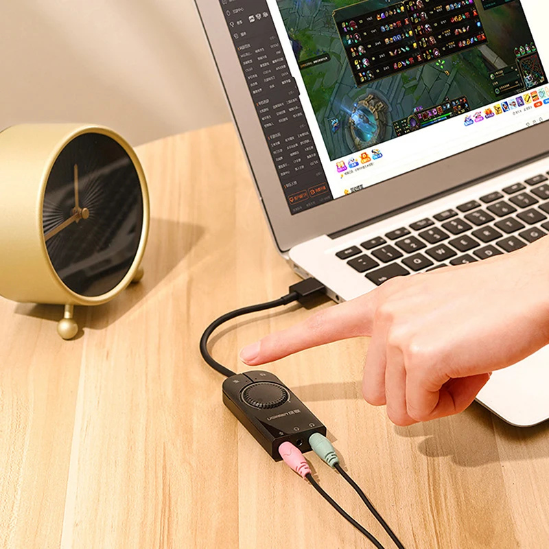 Scheda Audio interfaccia Audio USB adattatore Audio per microfono esterno da 3.5MM scheda Audio per PC Laptop PS4 auricolare scheda Audio USB