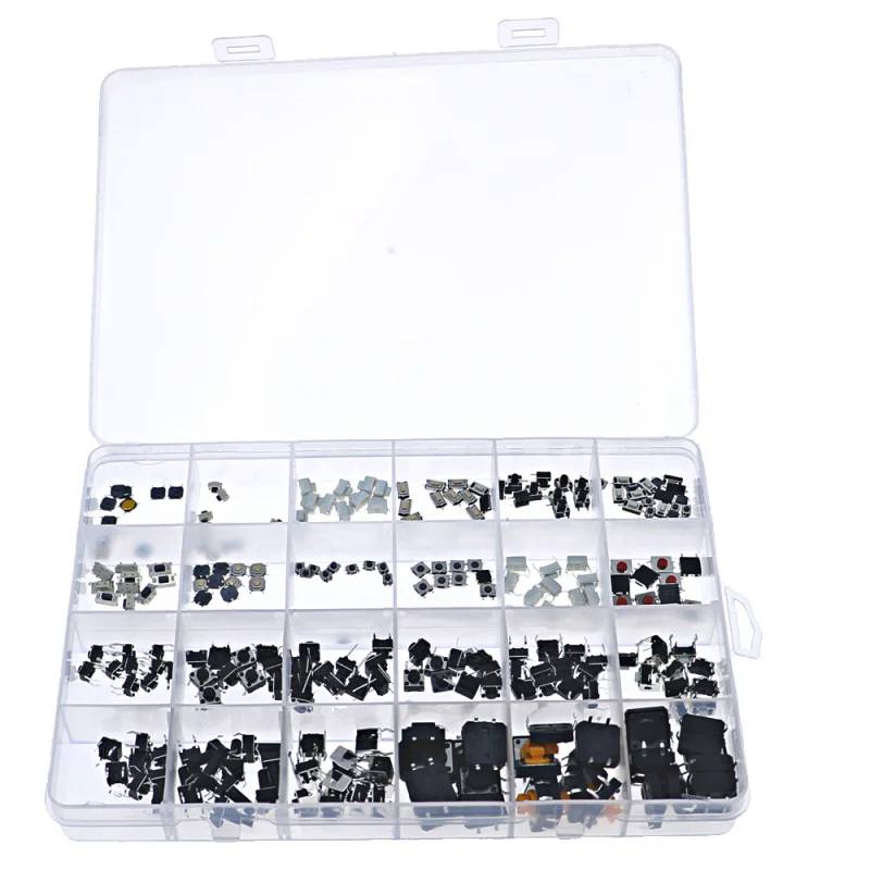 250PCs 2 5tpyes micro switch assorted kit push button TACT Switch leaf switch SMD dip 2*4 3*6 4*4 6*6 set