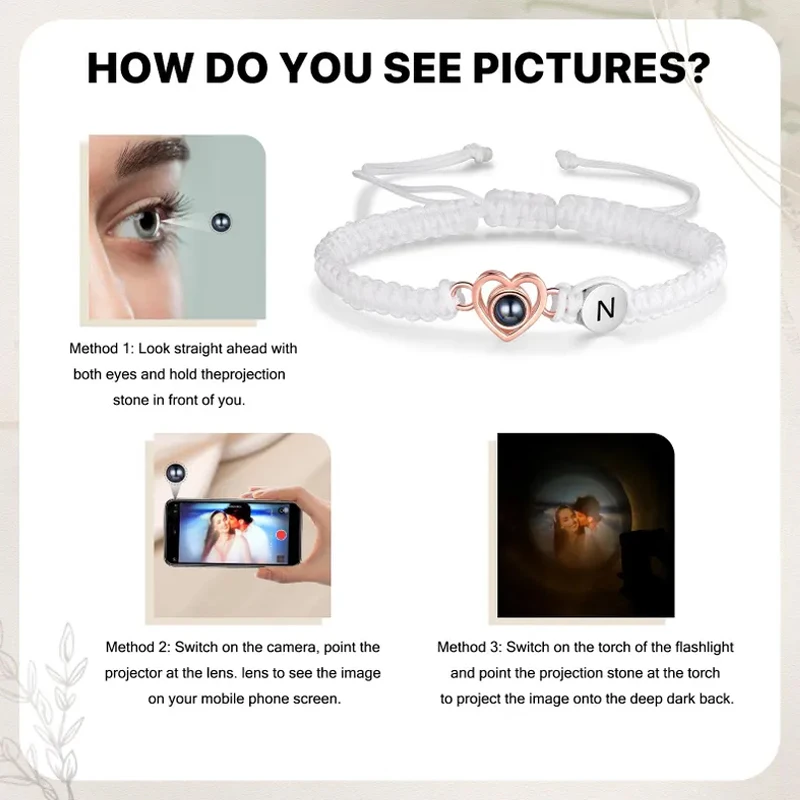 Gelang Foto Kustom, Gelang Huruf Kustom, Ukuran Dapat Disesuaikan untuk Semua Jenis Kelamin, Gelang Pasangan Gelang Tali Kepang, Perhiasan Foto Huruf