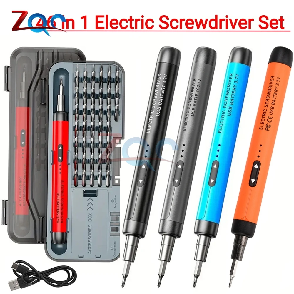 

DC3.7-4.2V Electric Screwdriver Set Precision Power Tool Kit Rechargeable Wireless Mini Bits for Mobile Cell computer Repair CRV