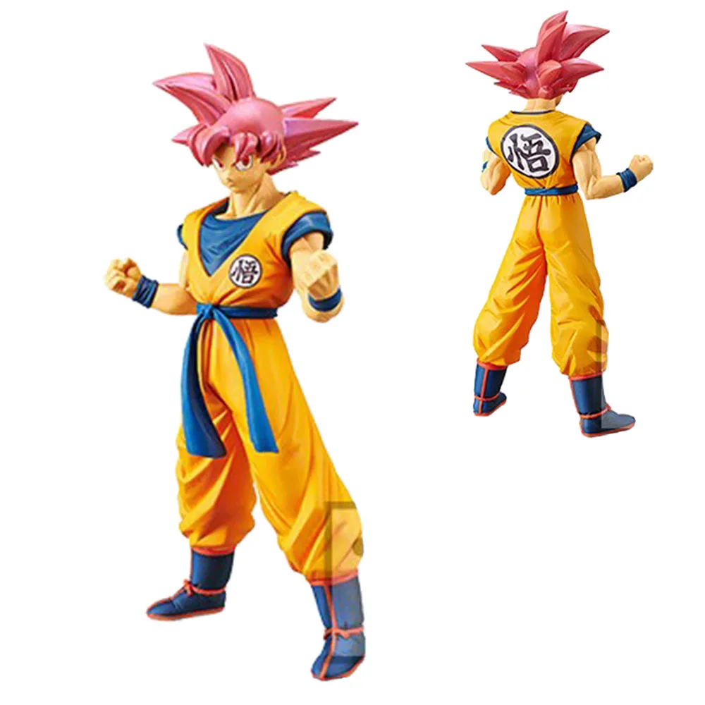 Figura de Son Gokuu de 23CM, Dragon Ball de Anime, Super Super Saiyan, proporción de escritorio, Golf, modelo fresco, juguete, colección de regalo, adornos de PVC