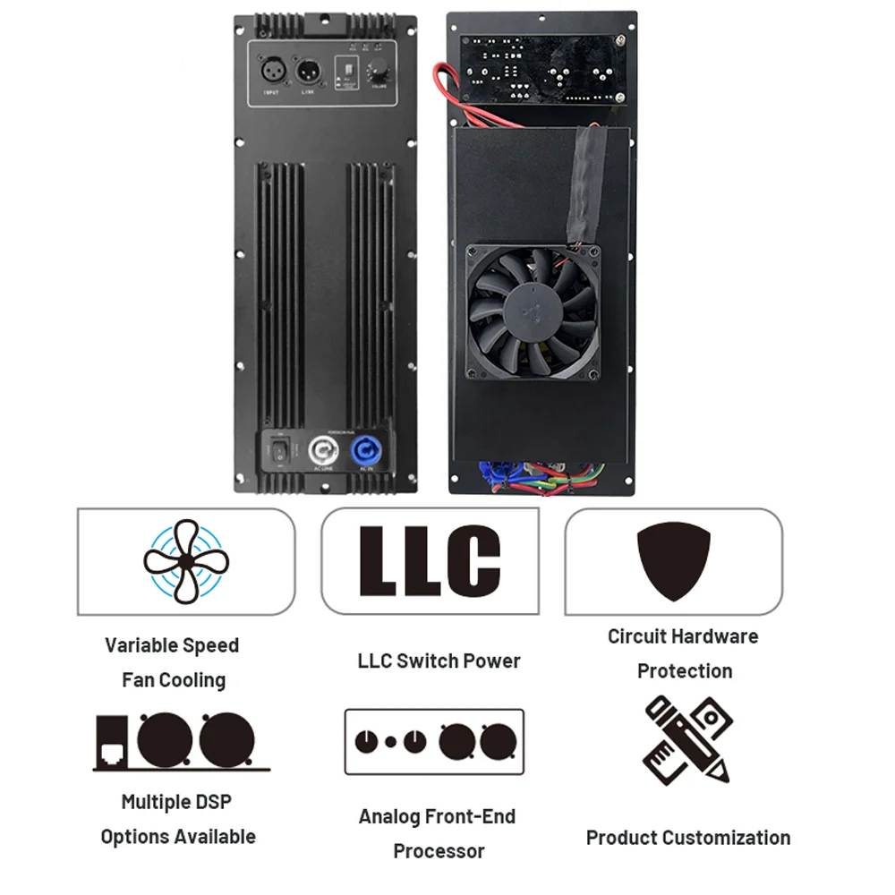 ShennDare PDA1001+PRE Audio Amplifier Module 1x1200W 4OHM Active Speaker Amplifier Module Subwoofer Full Range Speaker Preamp