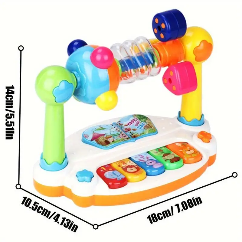 For Toddlers Early Learning Baby Gift Baby Musical Piano Toy Rotating Ferris Wheel 5 Keys Sound Effects Musical Instruments Toys