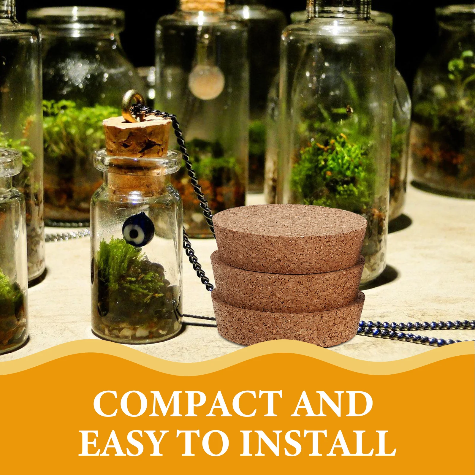 6 قطعة مزهرية مائية أغطية الفلين الفلين جرة الفلين سدادة زجاج النبات زهرية قبعات ل زارع تررم 80x20x73 مللي متر أغطية أصيص زهور زجاجية #2